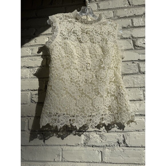 Nanette Lepore white lace sleeveless top Medium . NWT - Picture 5 of 14